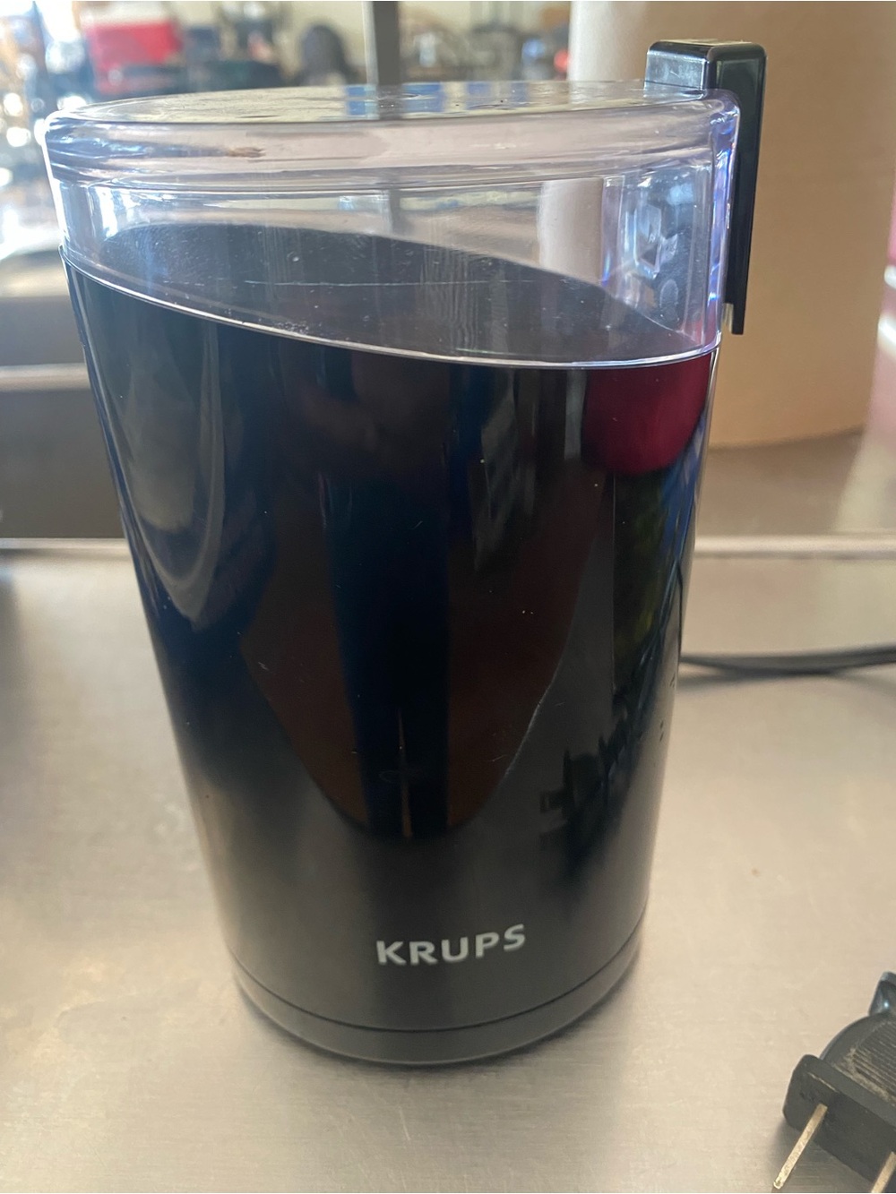 KRUPS Electric Coffee & spice Grinder - Black with Clear Lid